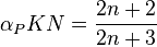 \alpha_PKN =\frac{2n+2}{2n+3}