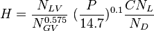  H = \frac{N_{LV}}{N_{GV}^{0.575}}\  (\frac{P}{14.7})^{0.1} \frac{CN_L}{N_D} 