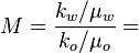  M = \frac{k_w/ \mu_w}{k_o/ \mu_o}=