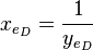 x_{e_D}=\frac{1}{y_{e_D}}