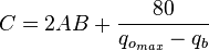  C=2AB+\frac{80}{q_{o_{max}}-q_b}