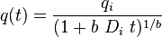 q(t) = \frac{q_i}{(1+b\ D_i\ t)^{1/b}}
