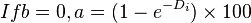 If b = 0, a =  (1 - e^{-D_i}) \times 100