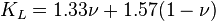 K_L=1.33 \nu + 1.57 ( 1 - \nu)