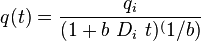 q(t) = \frac{q_i}{(1+b\ D_i\ t)^( 1/b )}