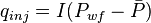 {q_{inj}} = {I}(P_{wf} - \bar{P})